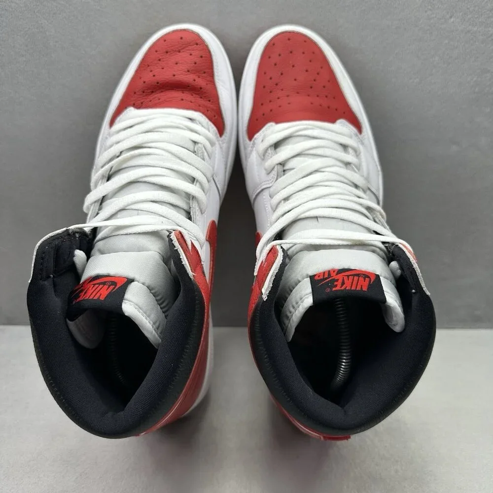 Mens Size 14 Nike Air Jordan 1 Retro High OG Heritage Shoes‎ White Red Sneakers